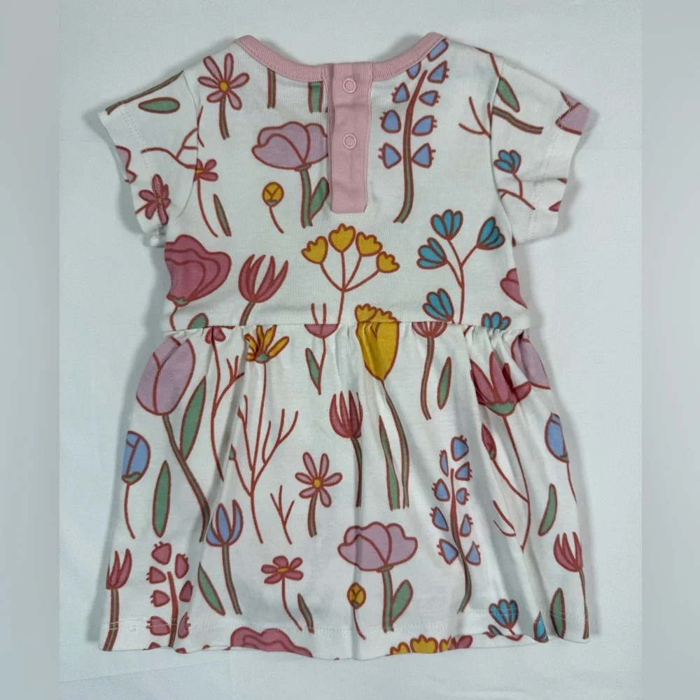 MONICA ANDY Baby Girl Organic Cotton Floral‎ Dress 0-3M Minimal Cottagecore